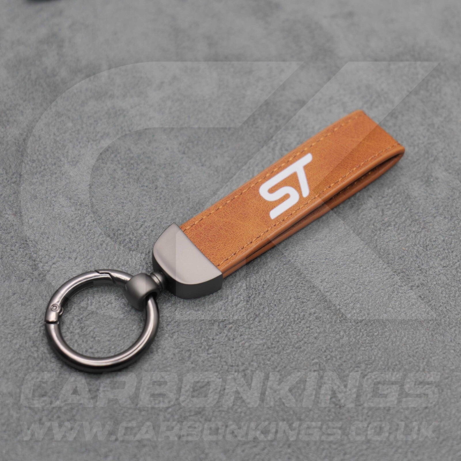 Ford ST Leather Key Ring Chain Stitched Premium Focus Fiesta Puma Kuga