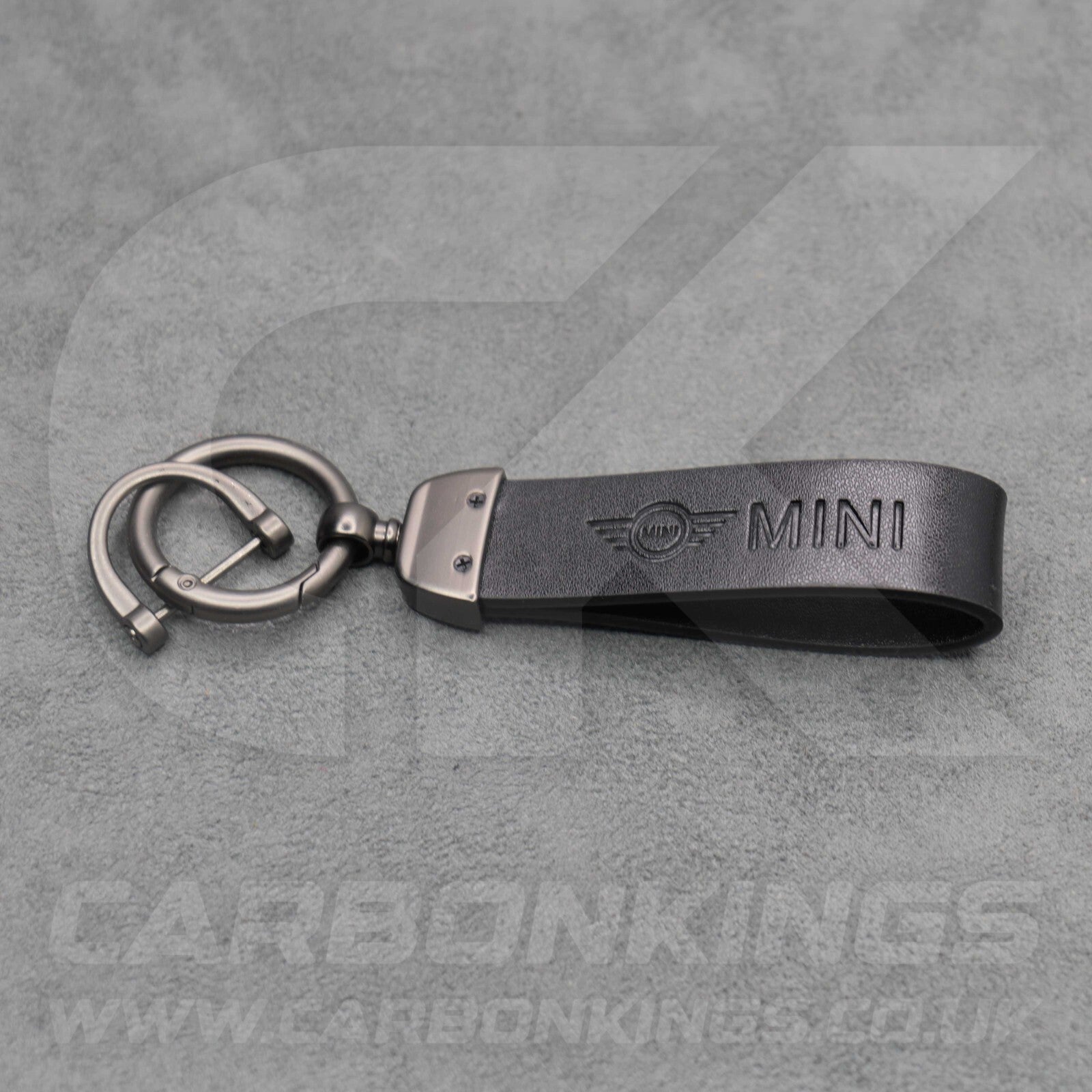 Mini Cooper Black Leather Key Ring Chain Premium Car Keys One S JCW R55 R56 R57