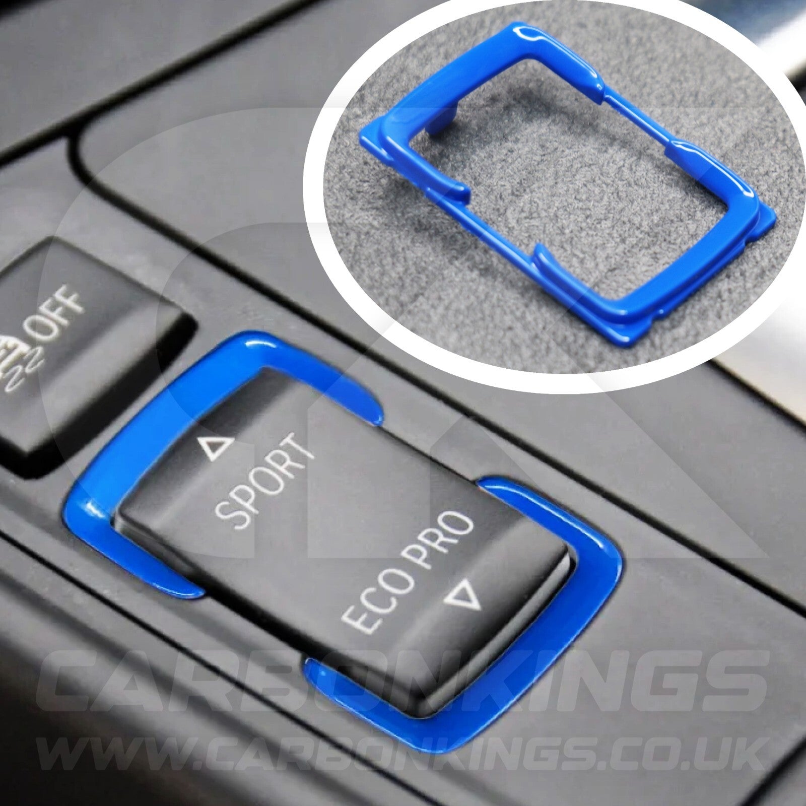 BMW Blue Sport Eco Centre Button Trim F20 F21 F22 F30 F32 F33 F36 i3 i3S +