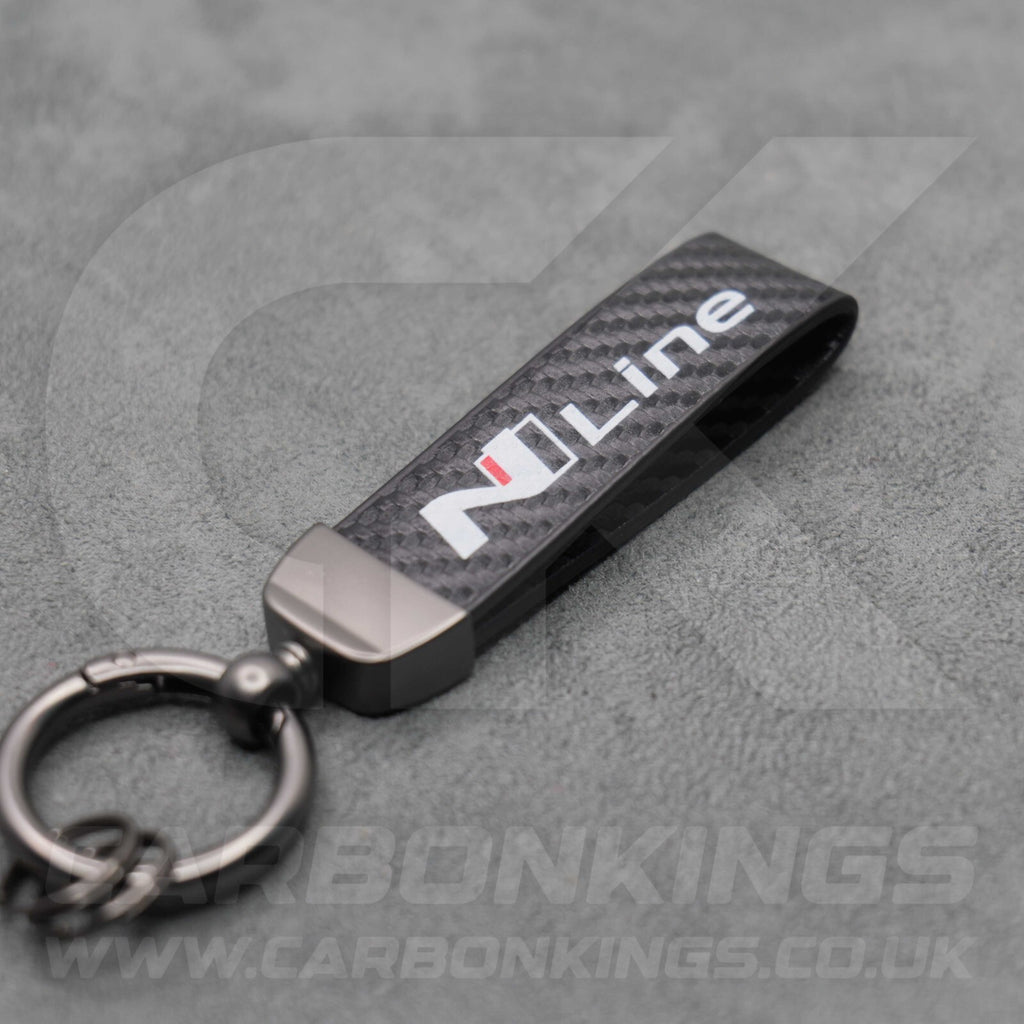 Hyundai N Line Carbon Fibre Premium Car Key Chain Ioniq 5 6 9 Kona i10 i20 i30