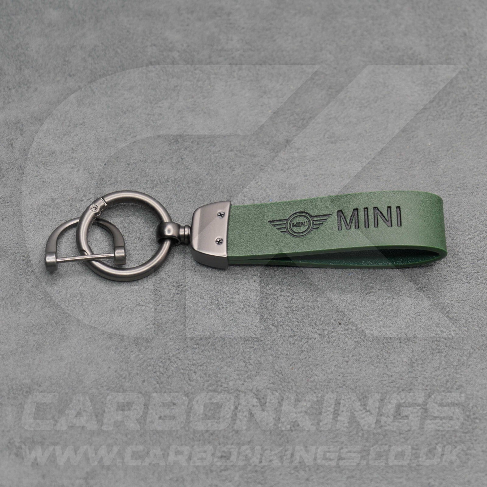 Mini Cooper Green Leather Key Ring Chain Premium Car Keys One S JCW R55 R56 R57