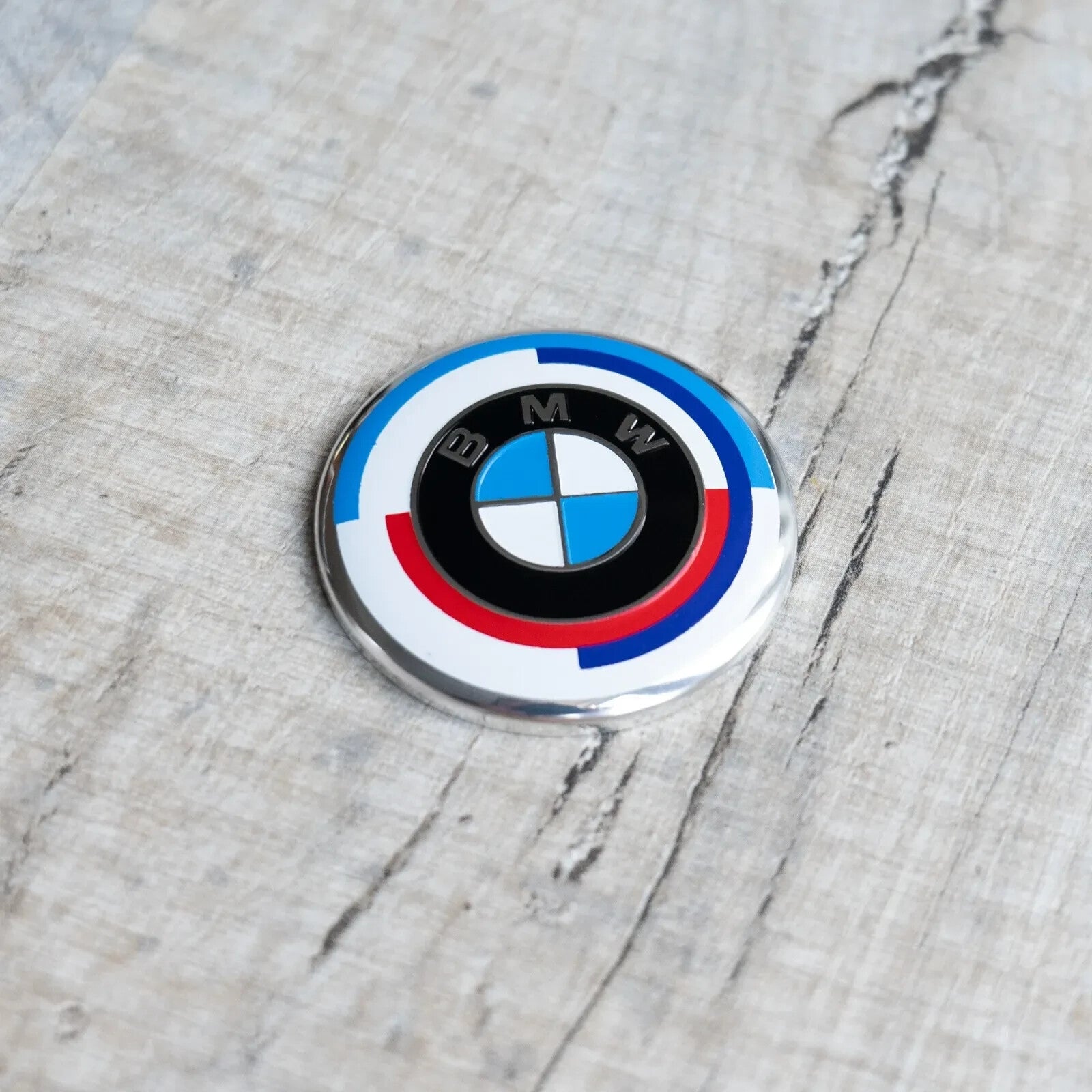 50th Anniversary 46mm Steering Wheel Cap Badge Emblem for B M W - 50 Years