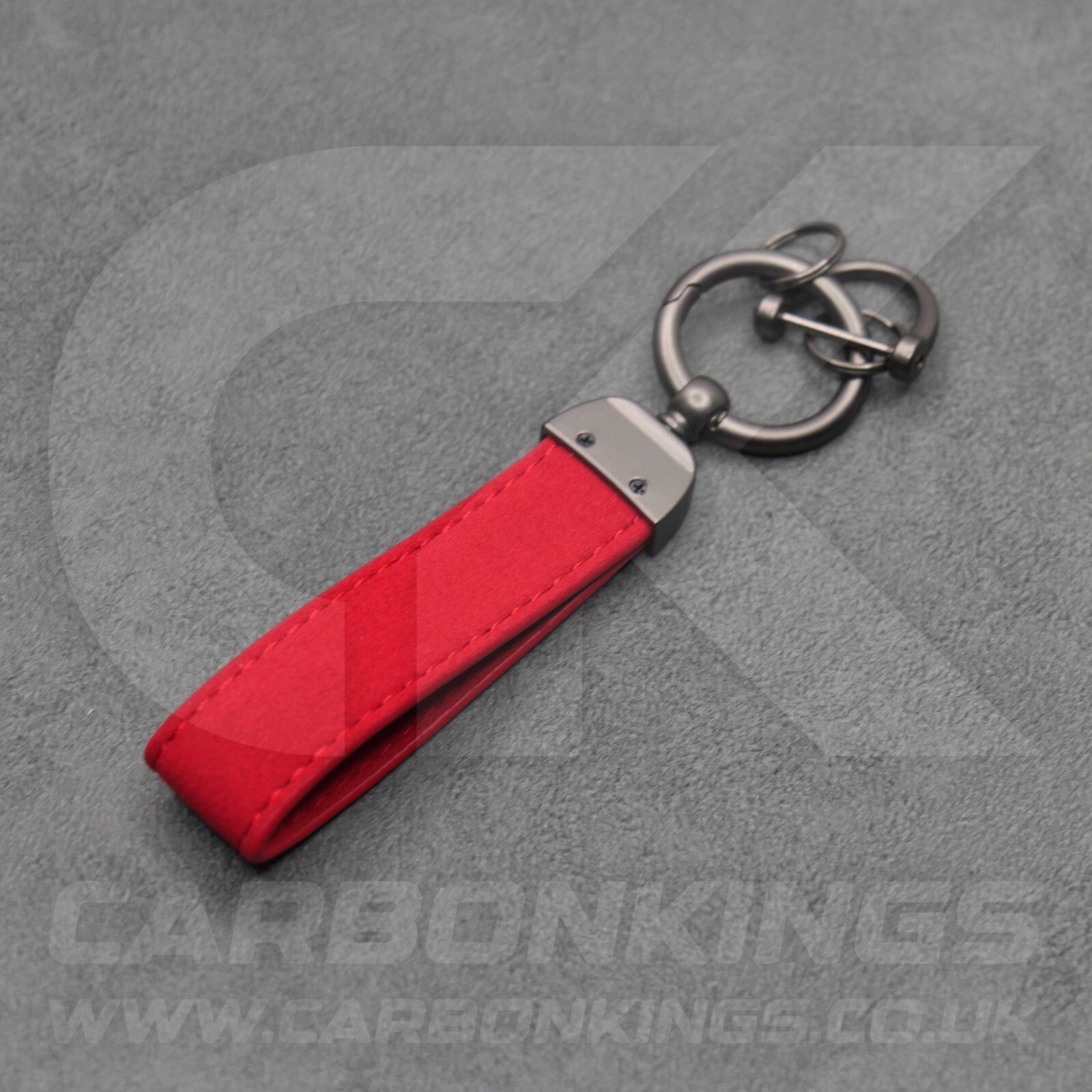 Honda Red Suede Key Ring Chain Car Civic Type R Premium Alcantara Stitched