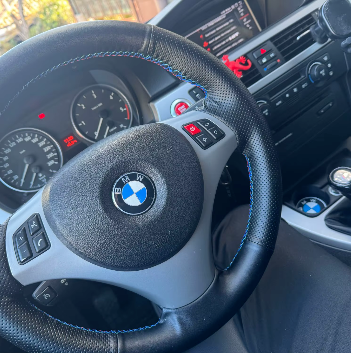 BMW Red M Mode & Start Button Set for Steering Wheel E90 E92 E93 M3 4.0 V8