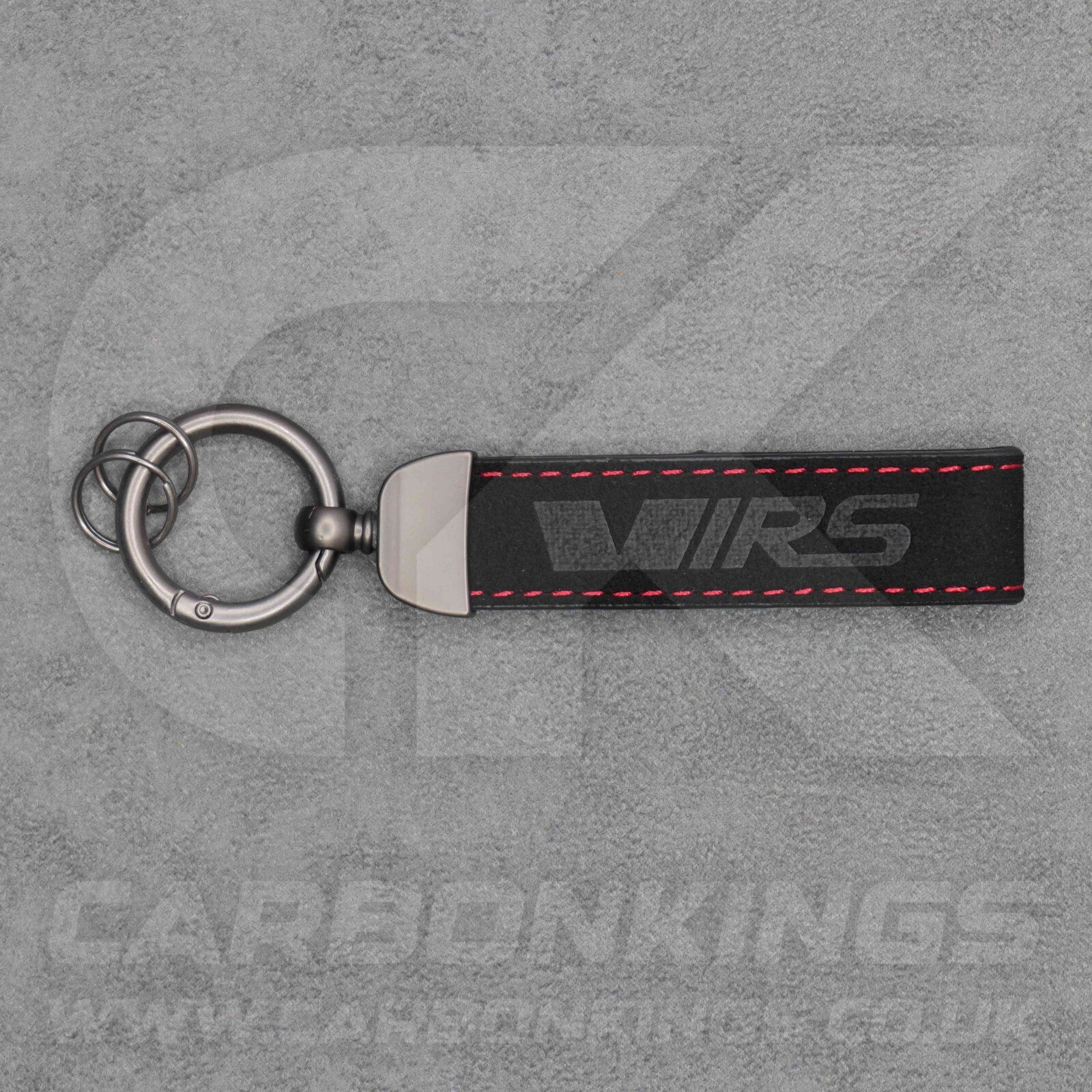 Skoda VRS Black Suede Key Ring Chain Alcantara Octavia Elroq Enyaq Kodiaq
