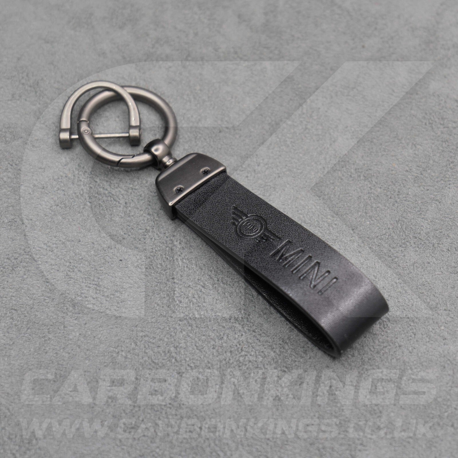 Mini Cooper Black Leather Key Ring Chain Premium Car Keys One S JCW R55 R56 R57