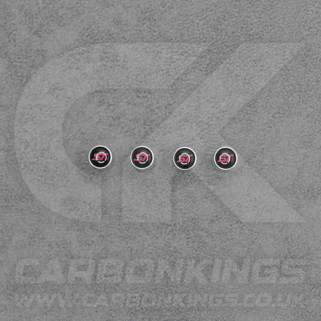 Ford ST Sport Silver Anodised Wheel Valve Dust Caps Set Fiesta Focus Edge Puma