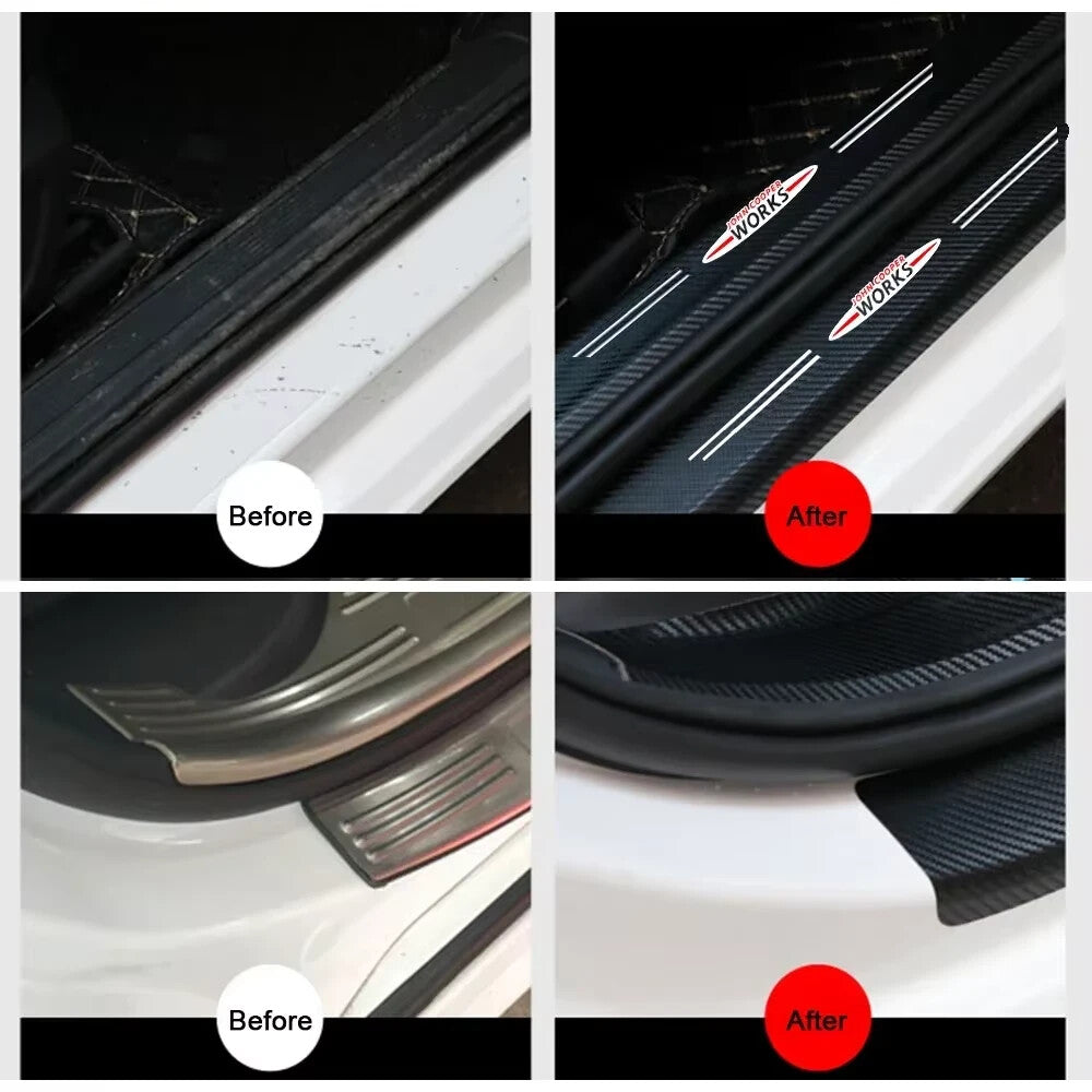 Mini JCW Carbon Fibre Anti Scratch Door Sill Protector Set John Cooper Works R56