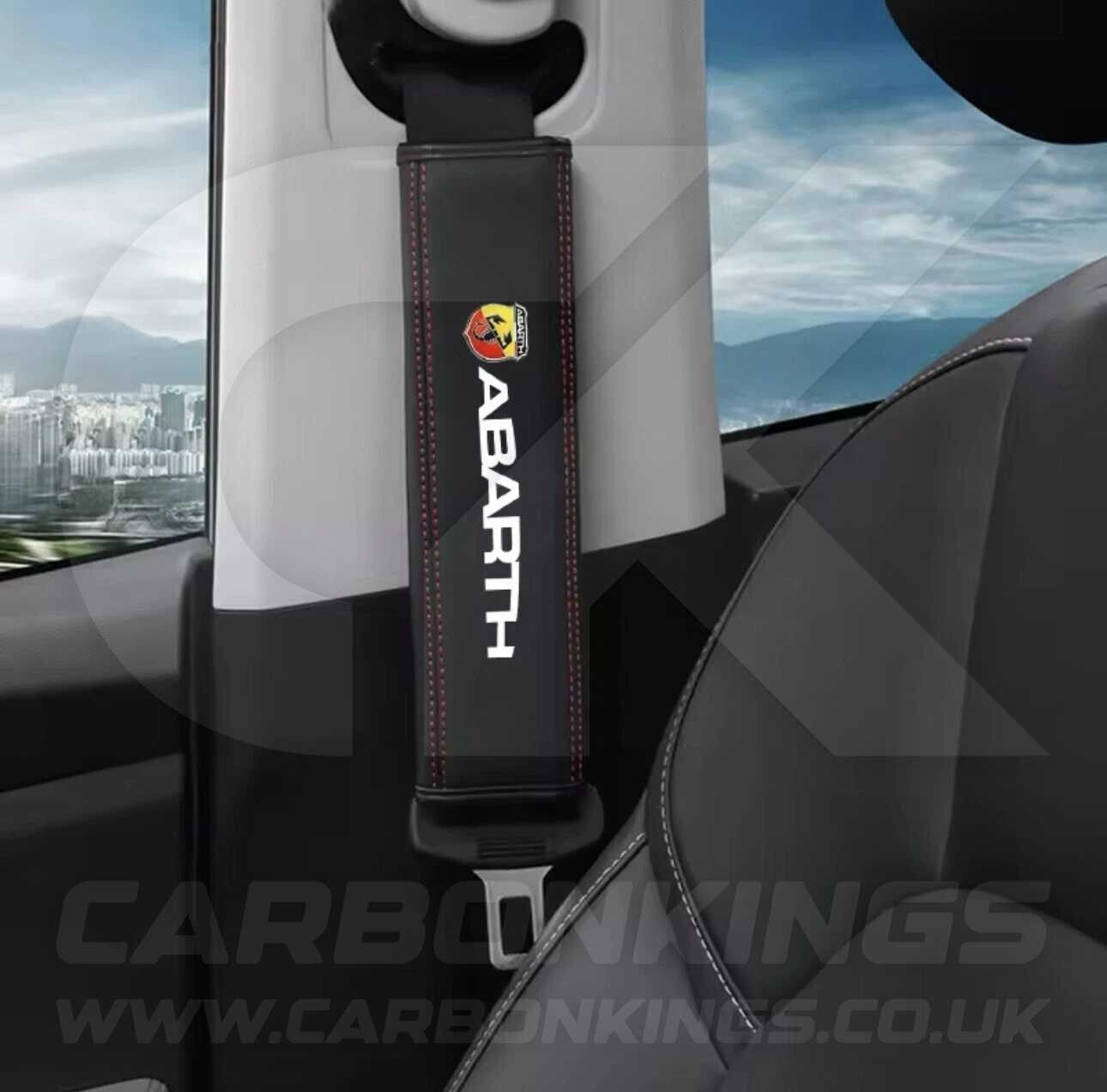 Fiat Abarth Luxury Leather Seatbelt Shoulder Cover Pad Protector for 124 500 595