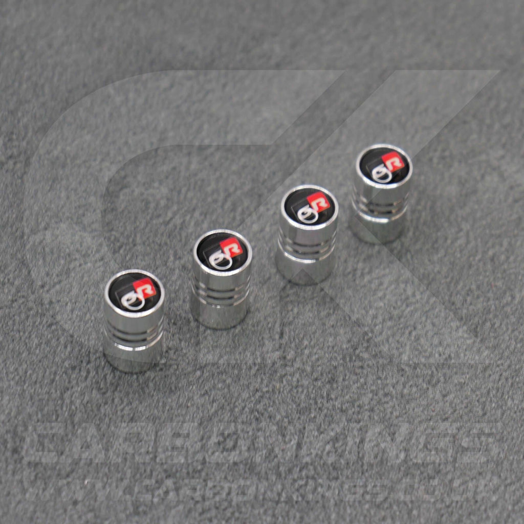 Toyota GR Gazoo Racing Silver Anodised Wheel Valve Dust Caps Yaris GR86 Supra