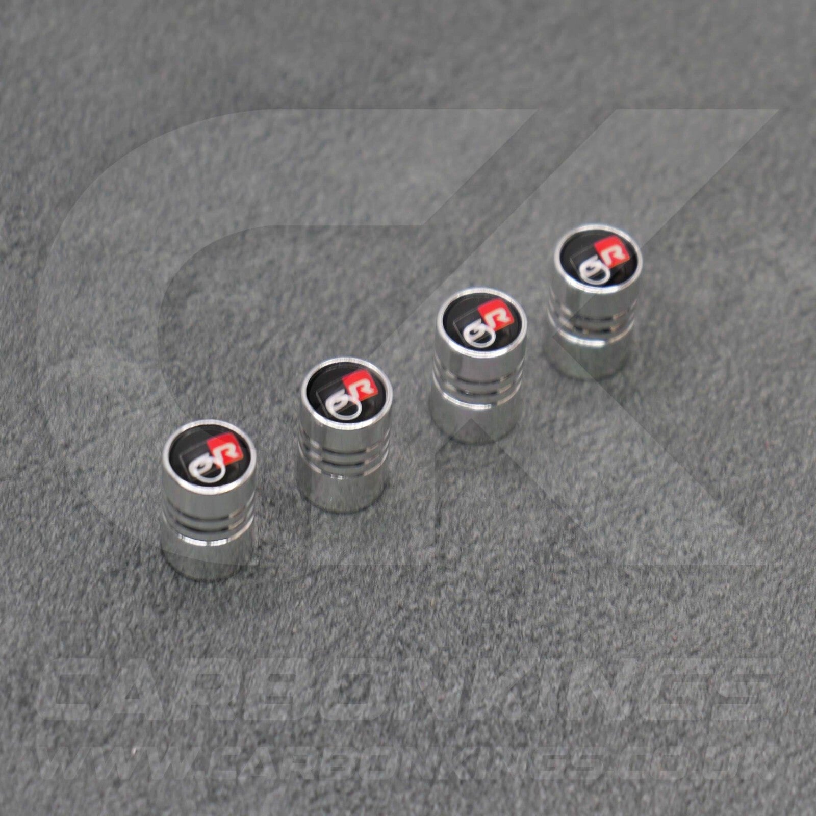 Toyota GR Gazoo Racing Silver Anodised Wheel Valve Dust Caps Yaris GR86 Supra