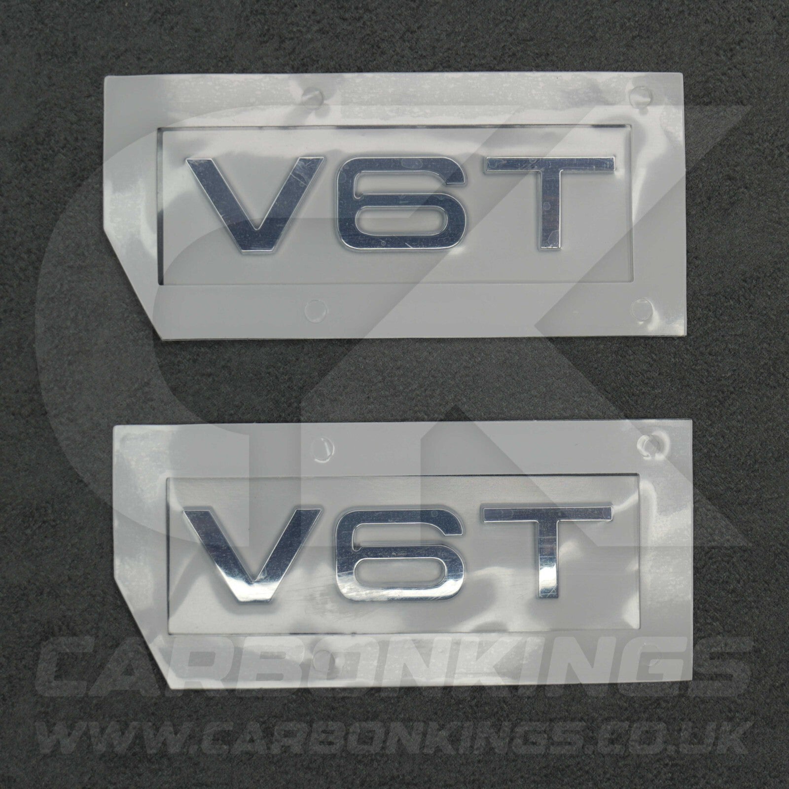 2x Chrome Silver V6T Side Wing Badge Emblems A4 A5 A6 A7 S3 S4 S5 S6 Q5 Q7