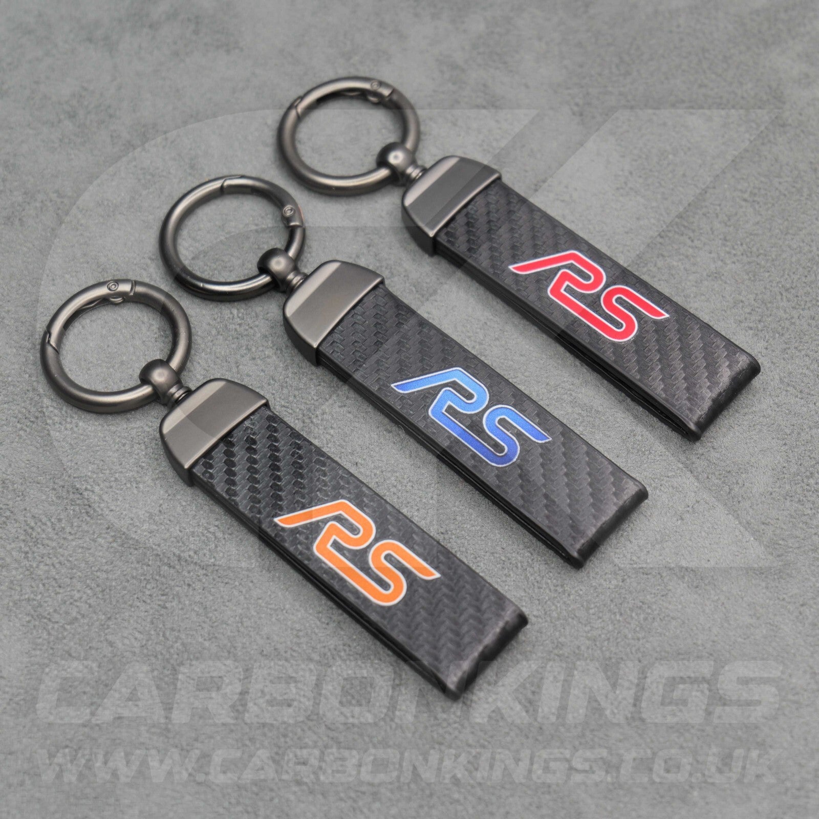 Ford RS Carbon Fibre Style Key Ring Chain Premium Focus Escort Fiesta Puma