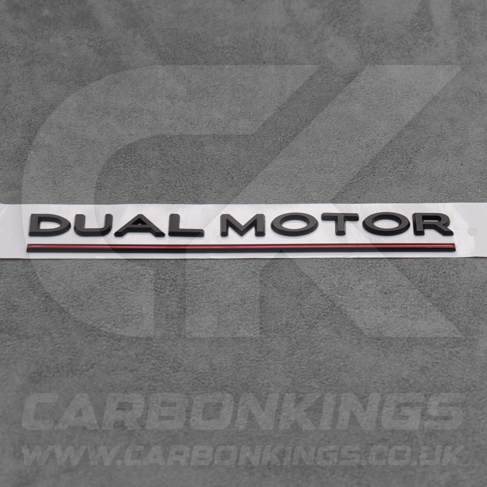 Tesla Matte Black with Red Line Dual Motor Rear Boot Badge Letters Model S 3 X Y