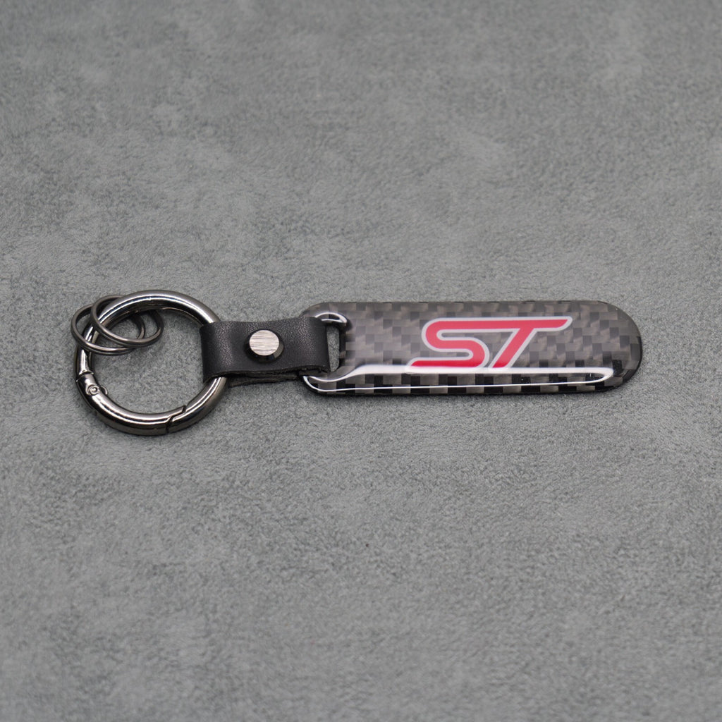 Ford ST Carbon Fibre Gel Car Key Ring Chain Focus Fiesta Puma Premium & Durable