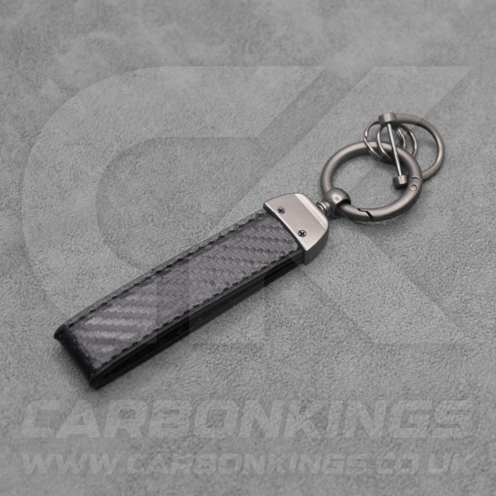 Ford ST Line Carbon Fibre Red Stitching Car Key Ring Chain Focus Fiesta Puma