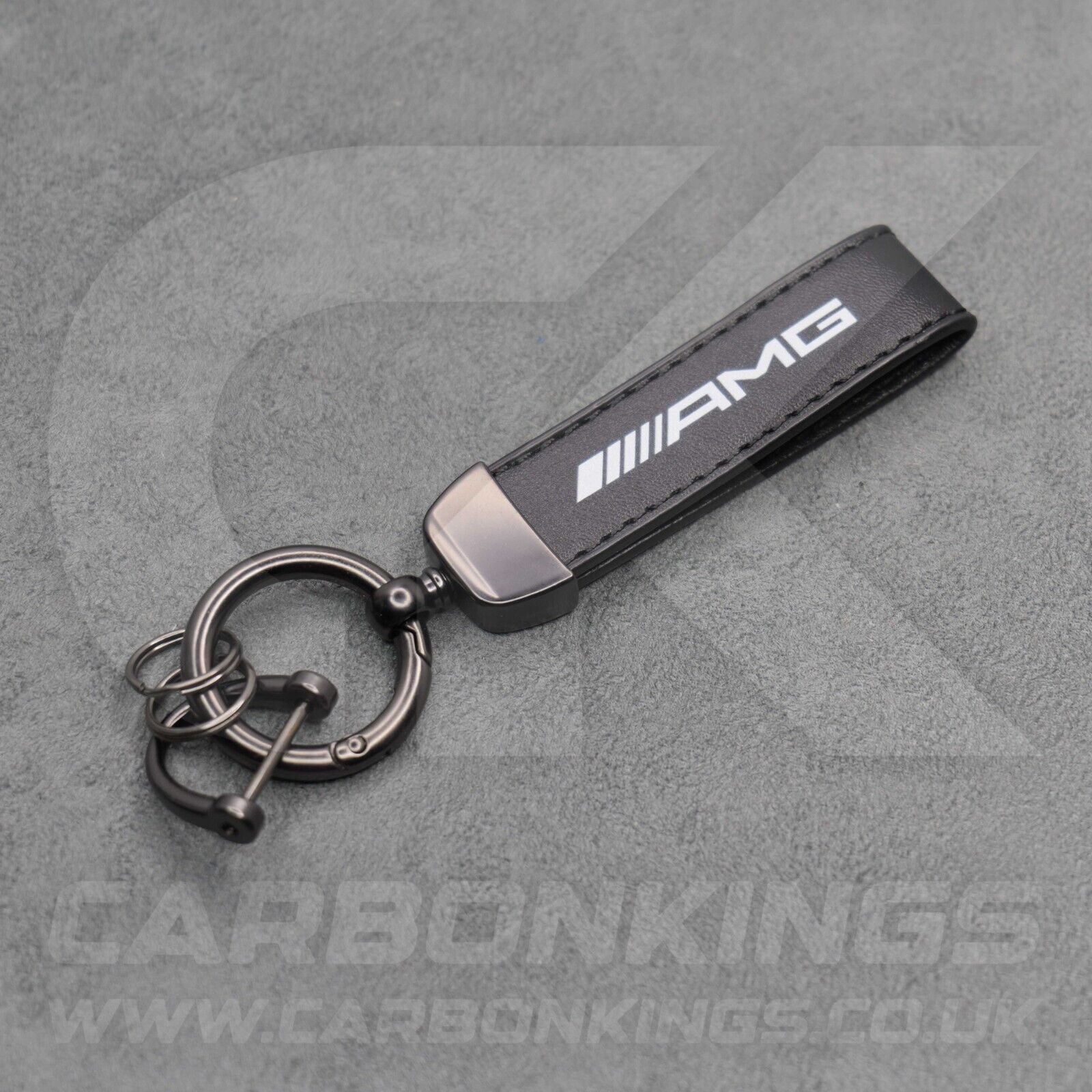 Mercedes AMG Black Leather Key Ring C63 C43 A45 E43 E63 A35 A E C S G CLA Class