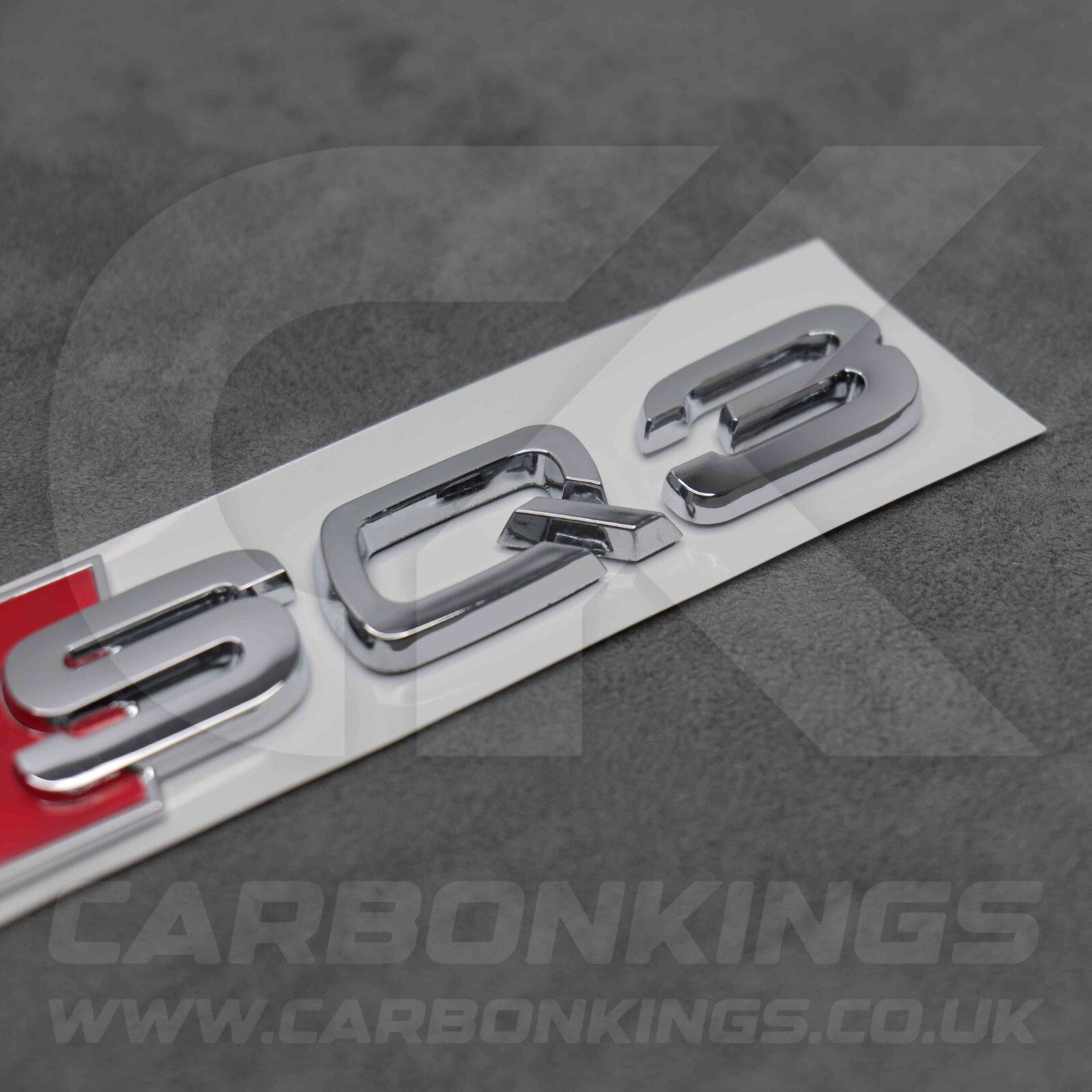 122 x 31mm Audi SQ3 Chrome / Silver Boot Rear Badge Letters Logo Emblem S 8U F3