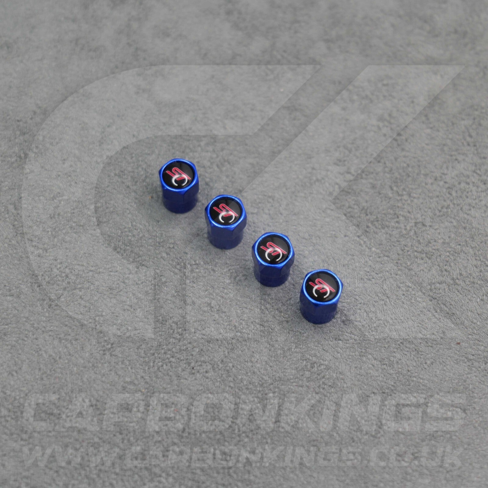 Ford ST Sport Blue Anodised Wheel Valve Dust Caps Set Fiesta Focus Edge Puma