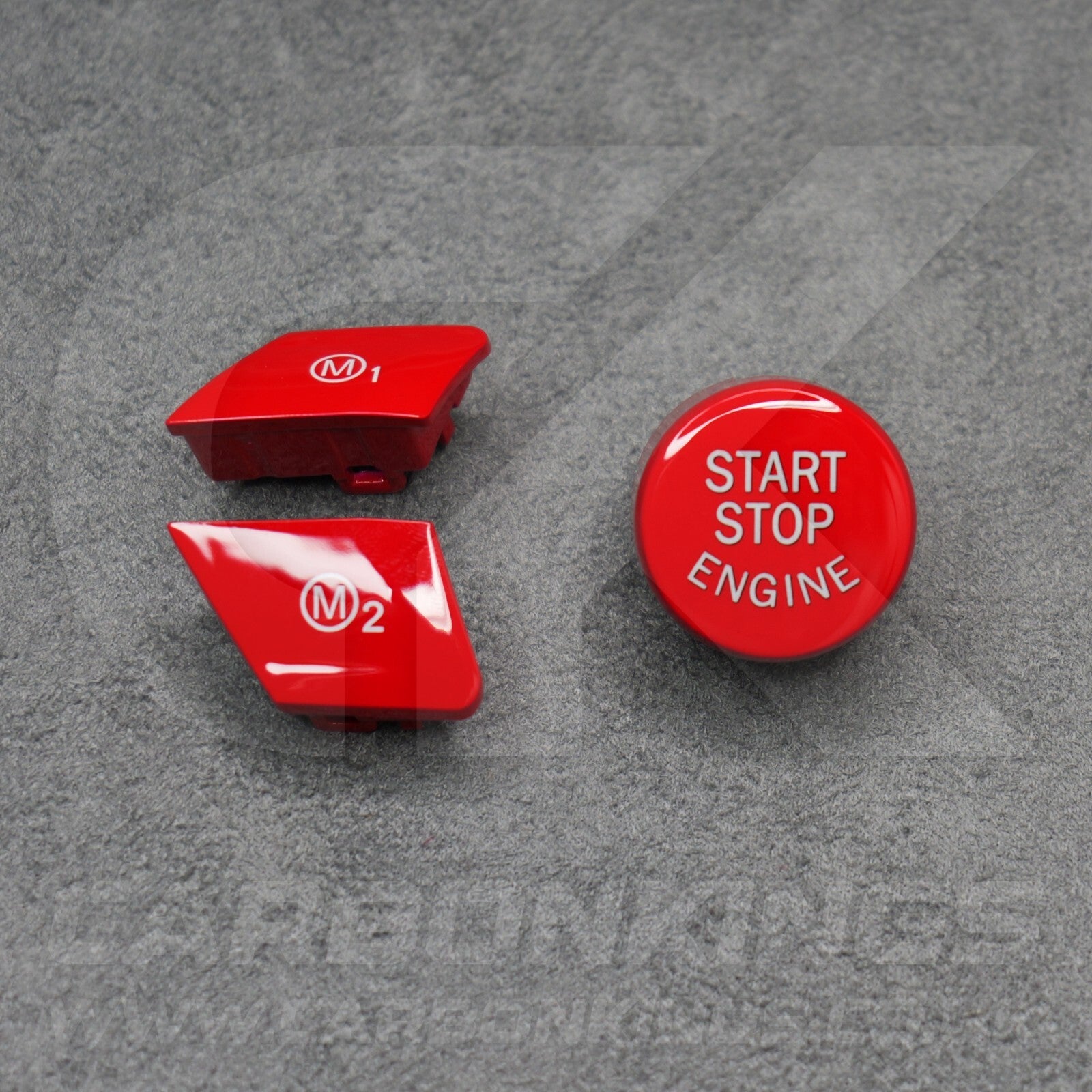 Red M1 M2 & Start Engine Buttons Set for BMW M2 M3 M4 M5 M6 X5M X6M F80 F82 F87