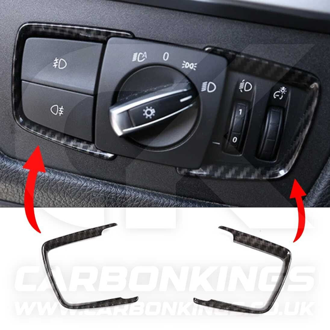 BMW Carbon Fibre Style Headlight Switch Trims M3 M4 F87 M2 i3 1 2 3 3 4 5 Series