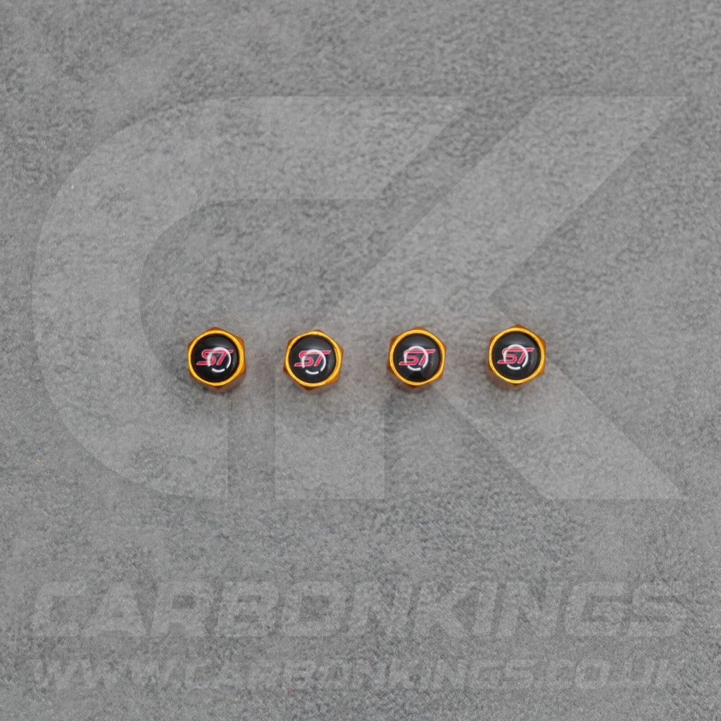 Ford ST Sport Orange Anodised Wheel Valve Dust Caps Set Fiesta Focus Edge Puma