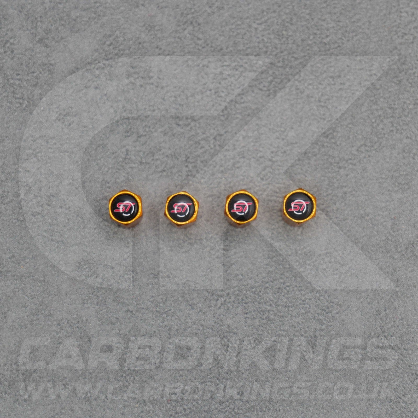 Ford ST Sport Orange Anodised Wheel Valve Dust Caps Set Fiesta Focus Edge Puma