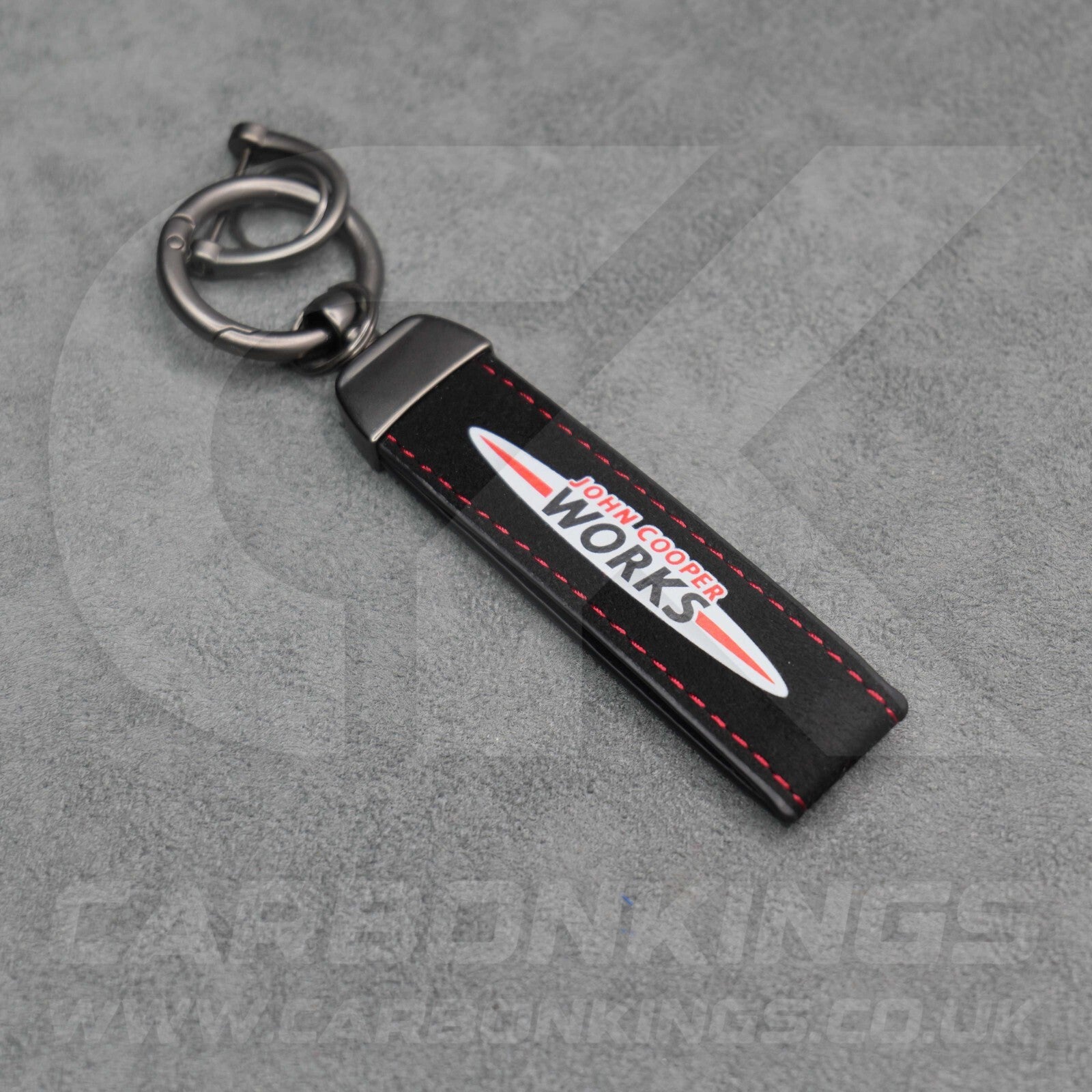 Mini JCW Suede Key Ring Chain John Cooper Works Alcantara Red Stitching Premium