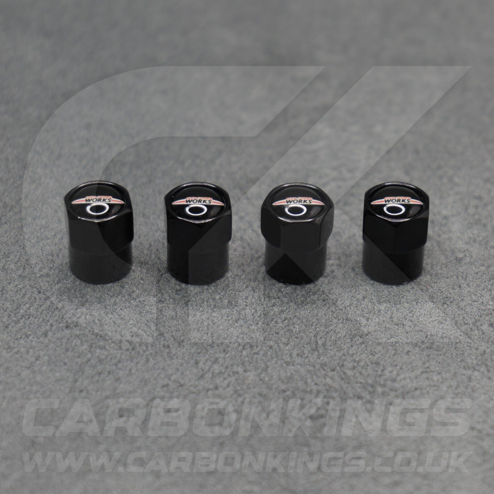 Mini John Cooper Works Black Anodised Wheel Valve Dust Caps Set F54 F55 R56 R55