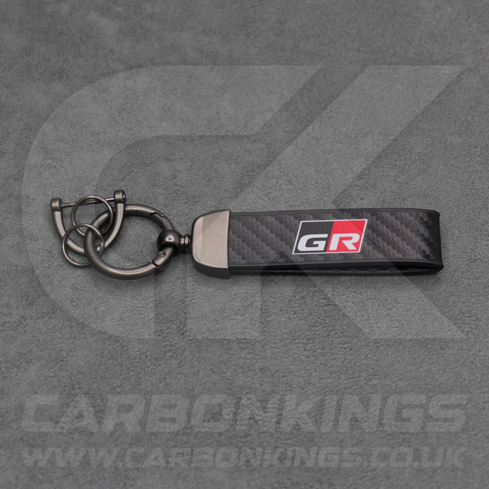 Toyota GR Gazoo Racing Carbon Fibre Style Key Ring Chain Yaris Supra GR86 GT86