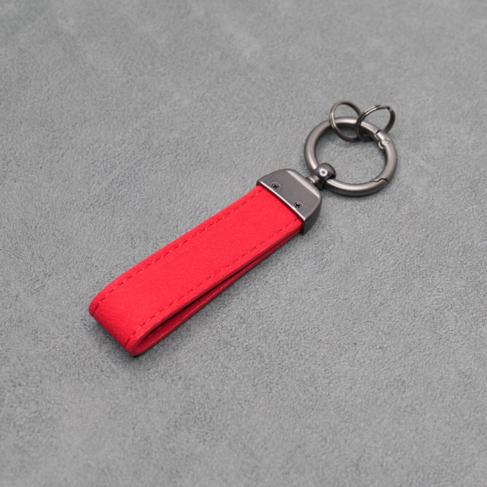 BMW M Performance Red Suede Key Ring Chain Alcantara Red Stitching Premium