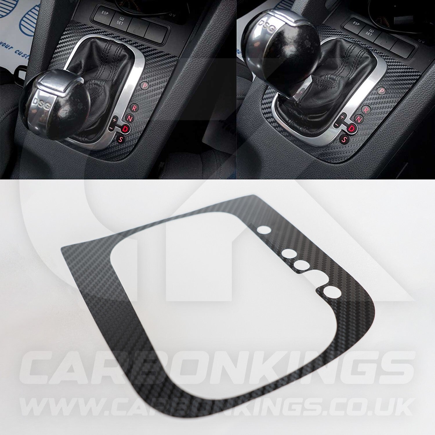 Volkswagen Carbon Fibre DSG Gear Knob Sticker Golf R32 GTI GTD Scirocco MK5 MK6