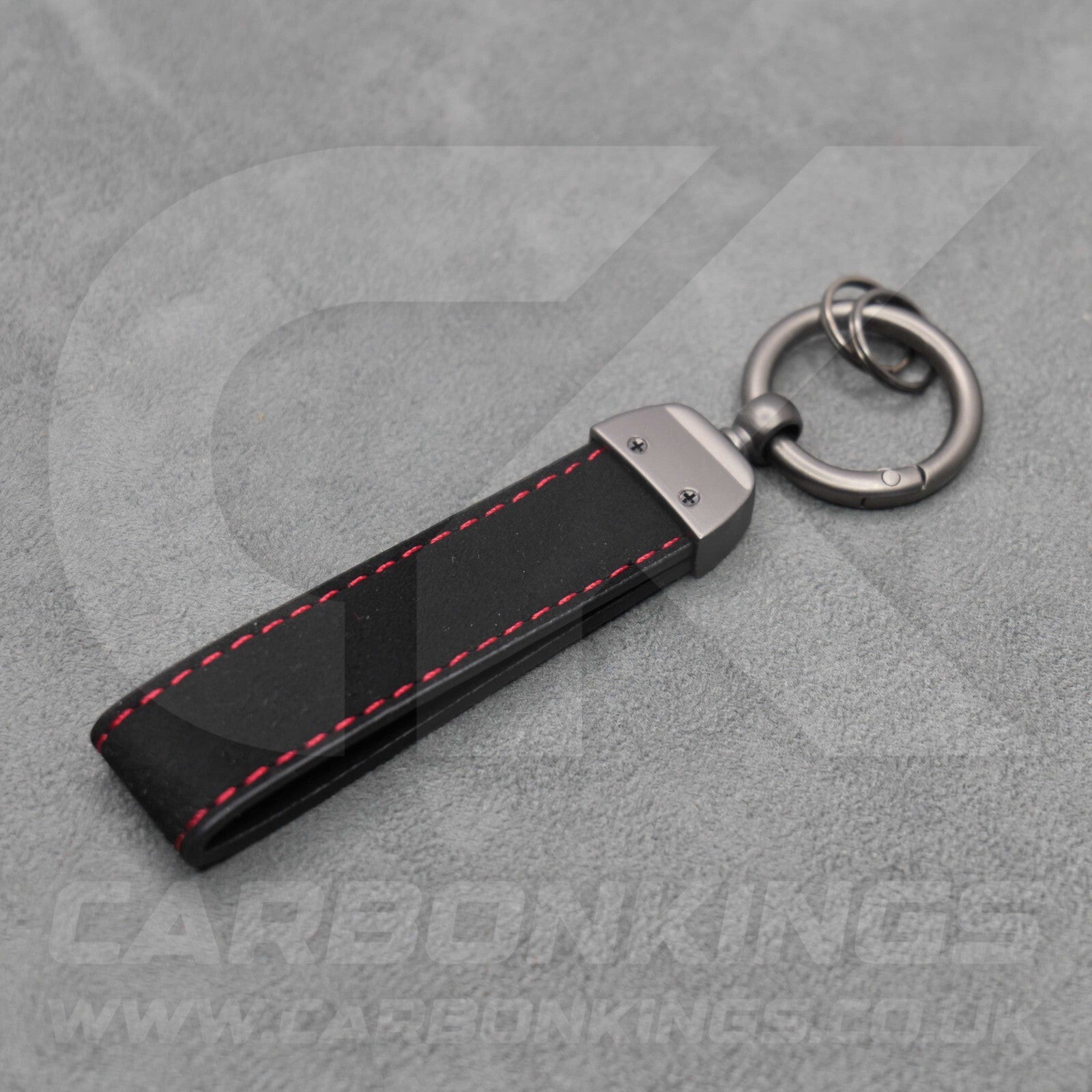 Hyundai N Line Black Suede Red Stitch Car Key Chain Ioniq 5 6 9 Kona i10 i20 i30
