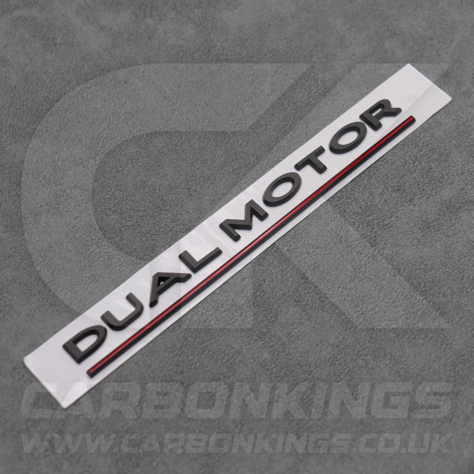 Tesla Matte Black with Red Line Dual Motor Rear Boot Badge Letters Model S 3 X Y