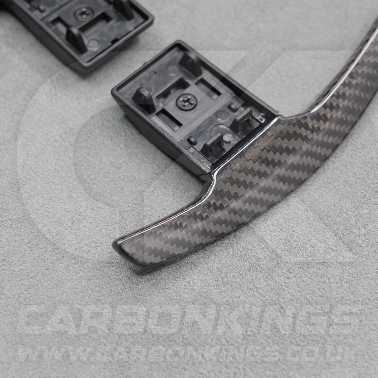Carbon Fibre & White +/- Gear Paddle Shifters BMW F80 M3 F82 F83 M4 F87 M2 F30