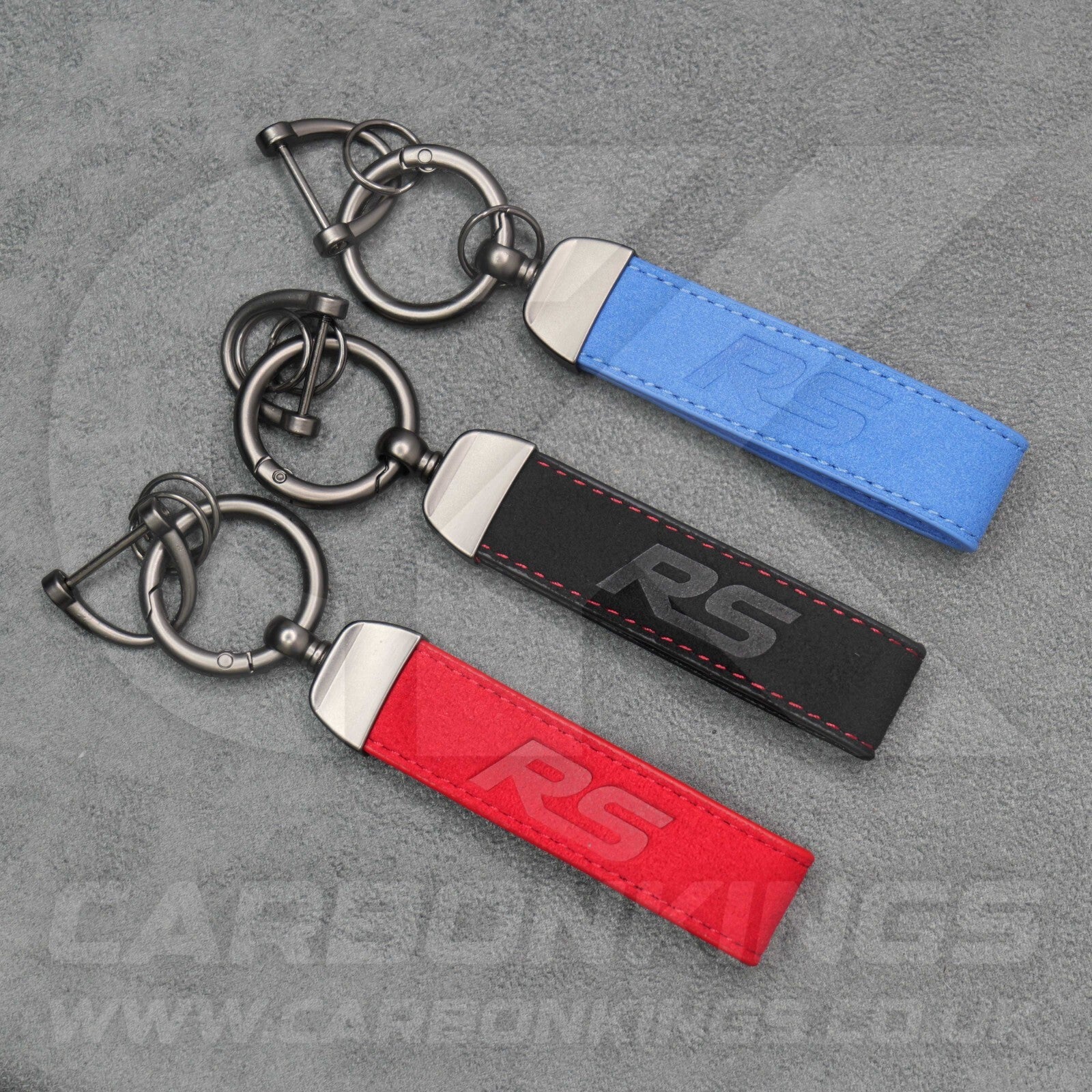 Ford RS Suede Key Ring Chain Alcantara Stitched Premium Focus Fiesta Puma