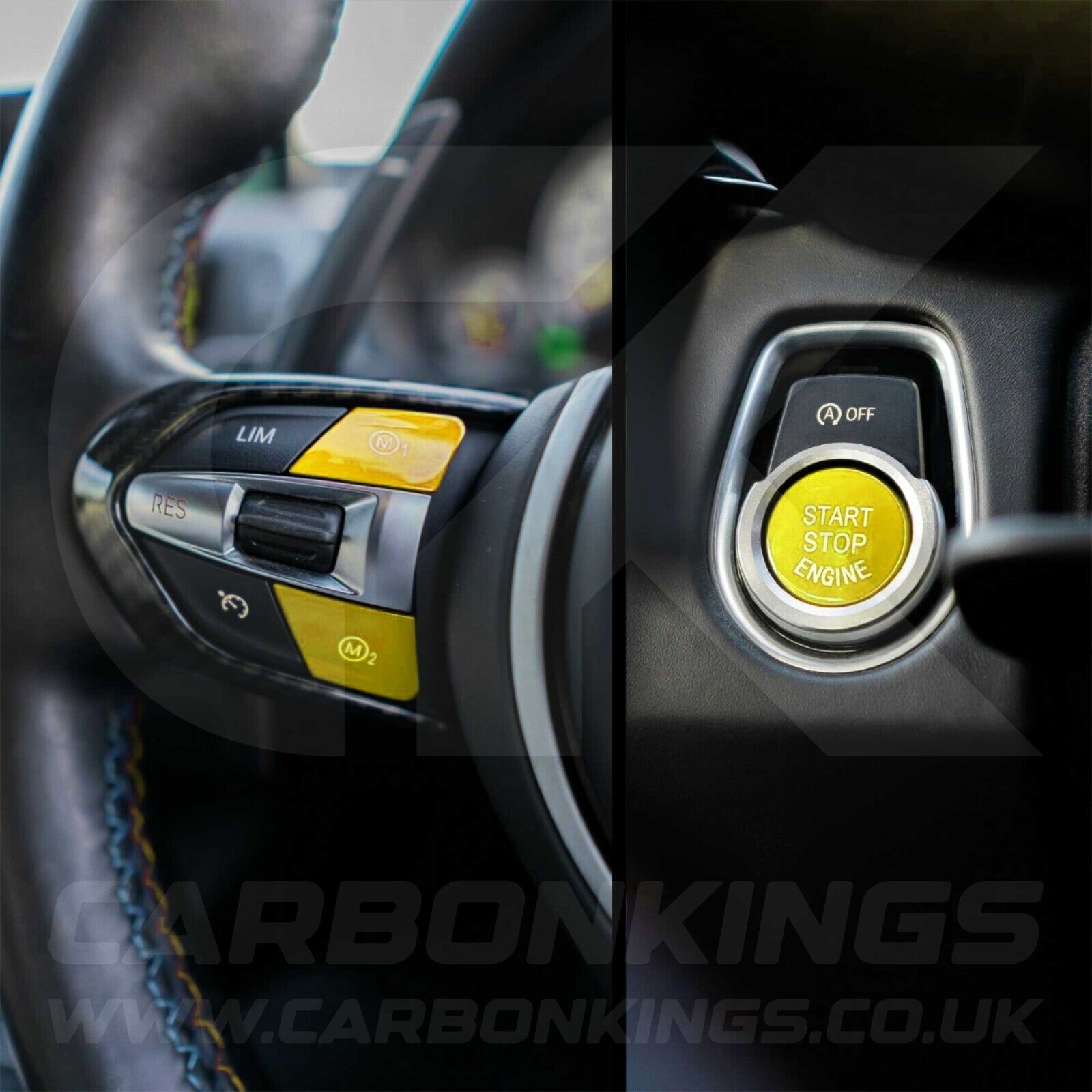 Yellow M1 M2 & Start Buttons Set for BMW M2 M3 M4 M5 M6 X5M F80 F82 F83 F85 F87