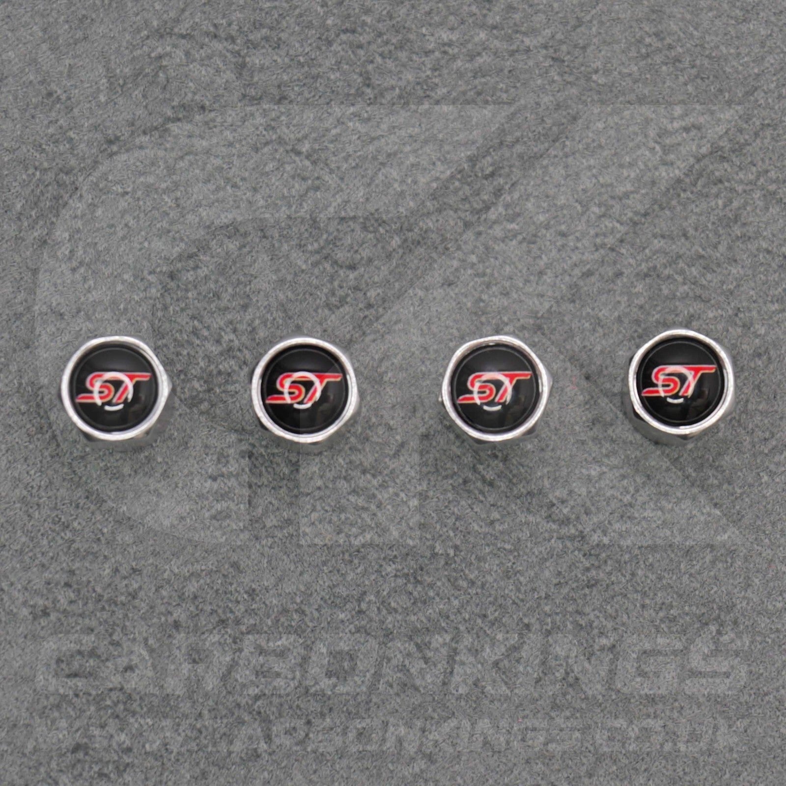 Ford ST Sport Silver Anodised Wheel Valve Dust Caps Set Fiesta Focus Edge Puma