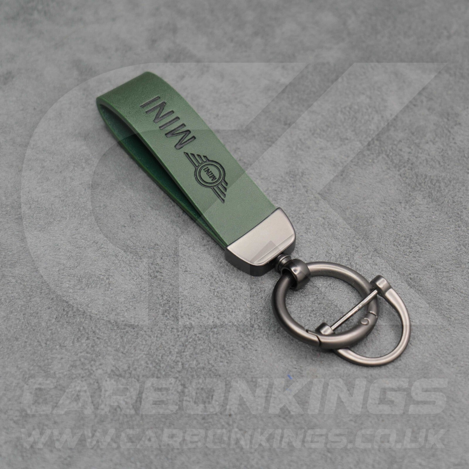 Mini Cooper Green Leather Key Ring Chain Premium Car Keys One S JCW R55 R56 R57