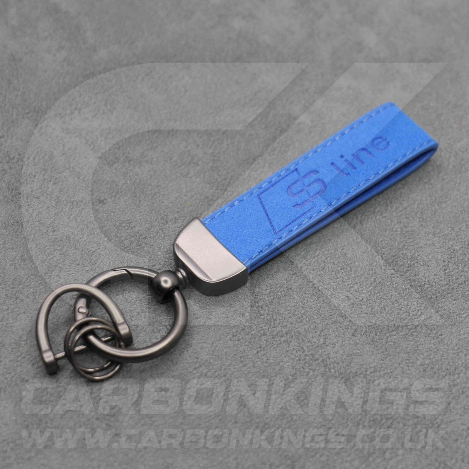 Audi S Line Suede Alcantara Key Ring Chain A1 A3 A4 A5 A6 A7 Q3 Q4 Q5 Q6 Q7 Q8