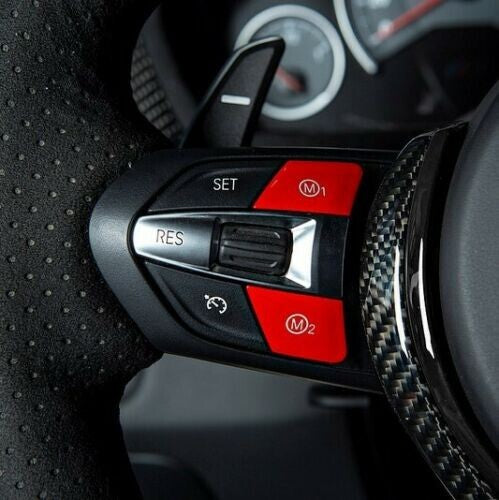 Red M1 M2 & Start Engine Buttons Set for BMW M2 M3 M4 M5 M6 X5M X6M F80 F82 F87