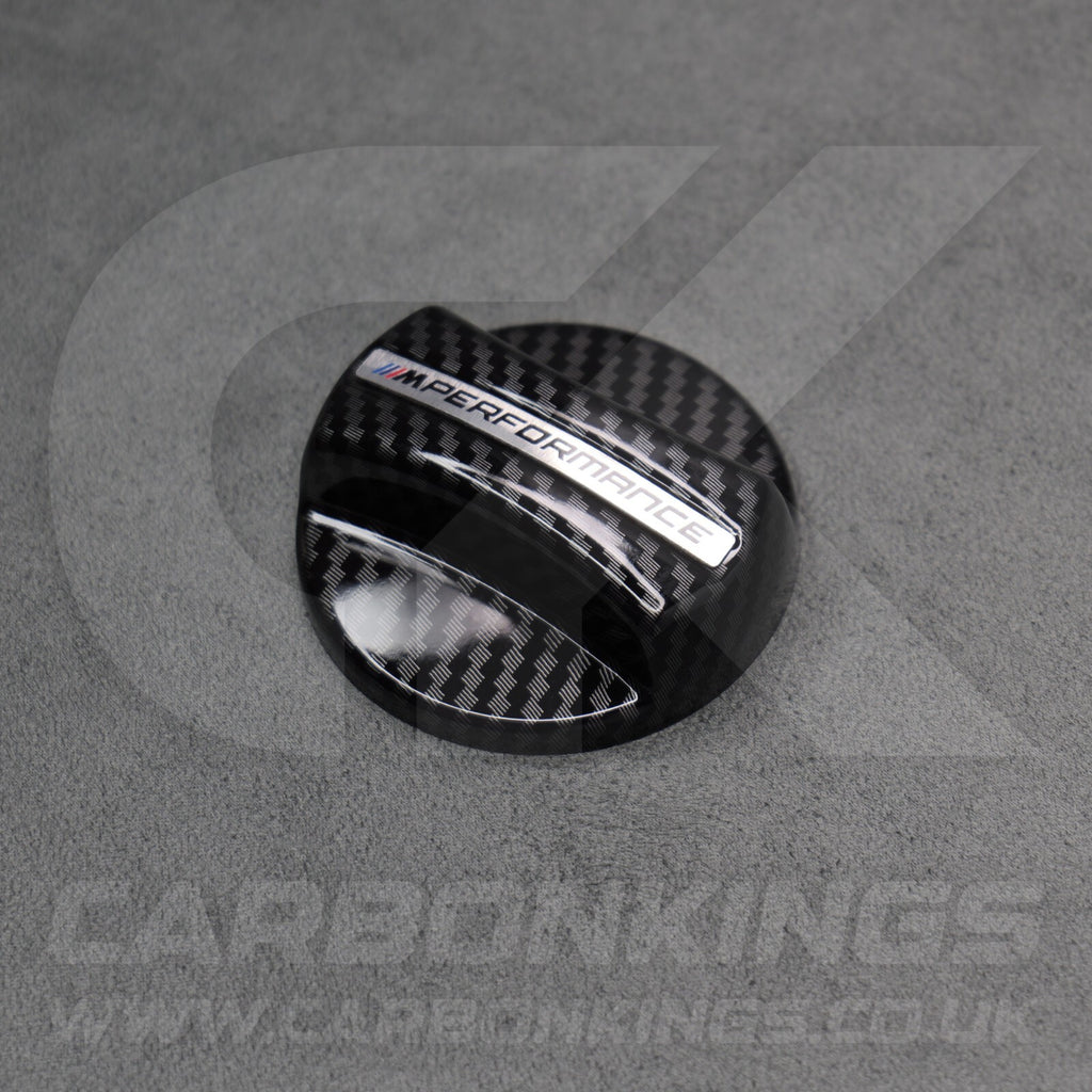 BMW Carbon Fibre Style M Performance Fuel Cap Filler Cover 1 2 3 4 5 6 Series