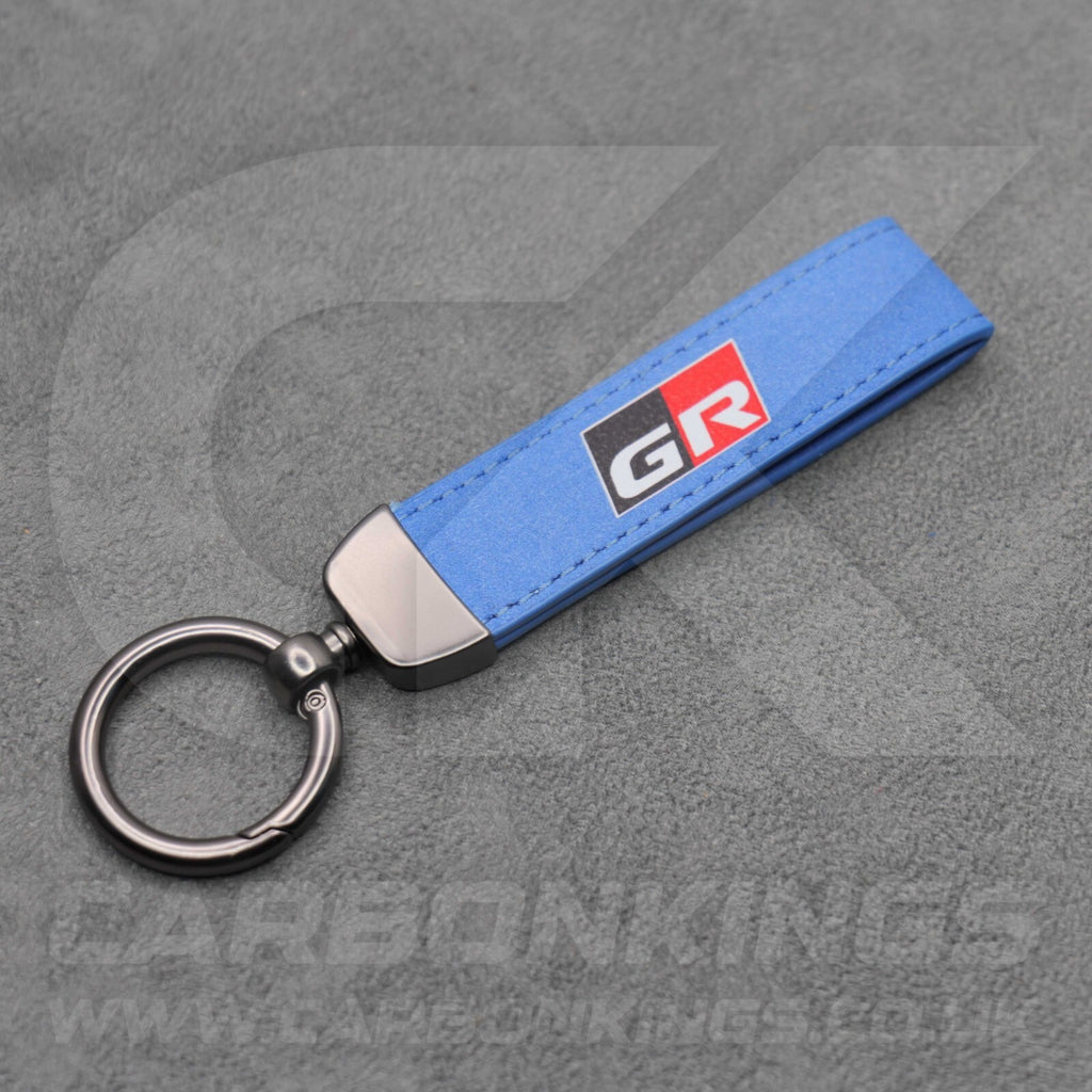 Toyota GR Gazoo Racing Suede Stitched Key Ring Chain Yaris Supra GR86 GT86