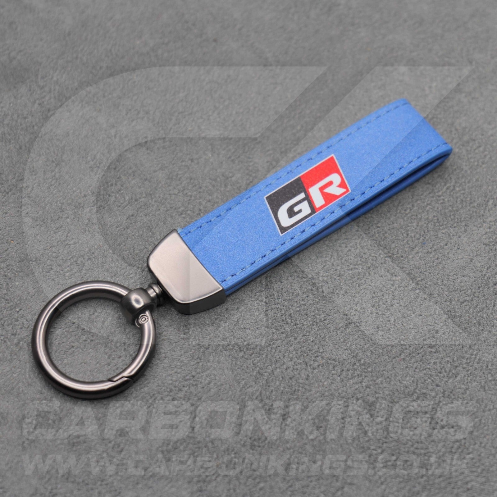 Toyota GR Gazoo Racing Suede Stitched Key Ring Chain Yaris Supra GR86 GT86
