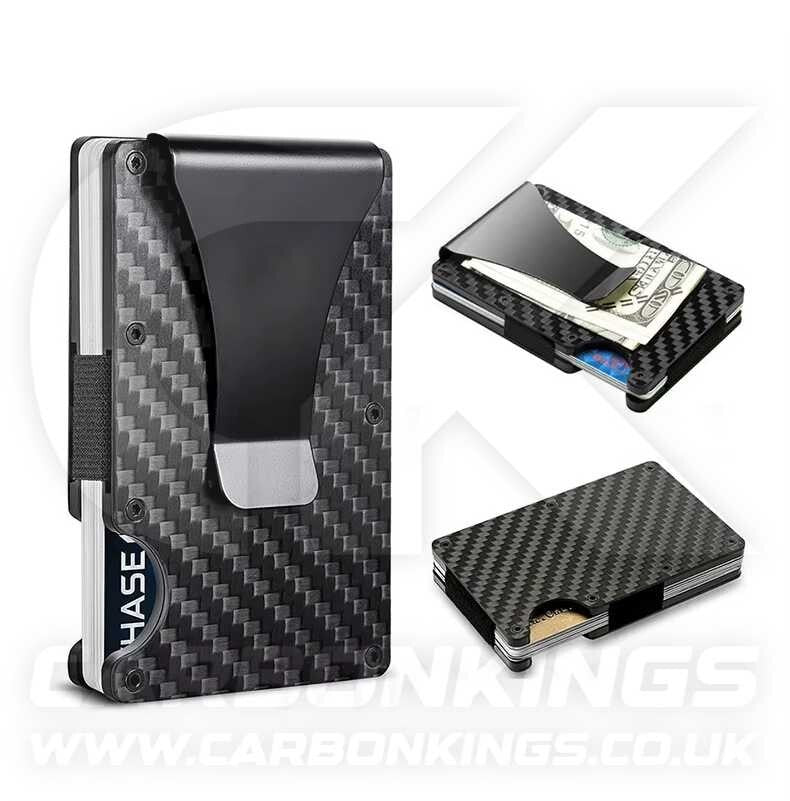 Genuine Carbon Fibre RFID Blocking Credit Debit Bank Card Holder Money Wallet