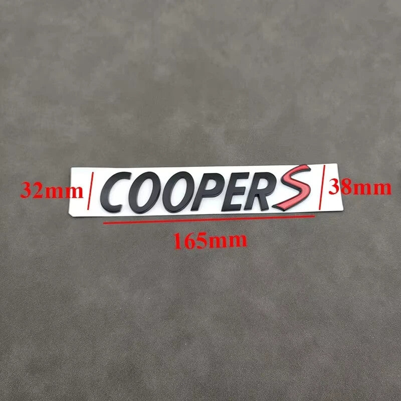 Matte Black Mini Cooper S Boot Badge Letters R53 R56 F56 R55 R52 R57 R58 R59 R60