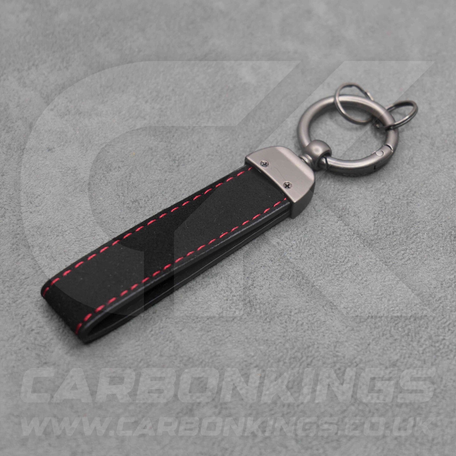Skoda VRS Black Suede Key Ring Chain Alcantara Octavia Elroq Enyaq Kodiaq
