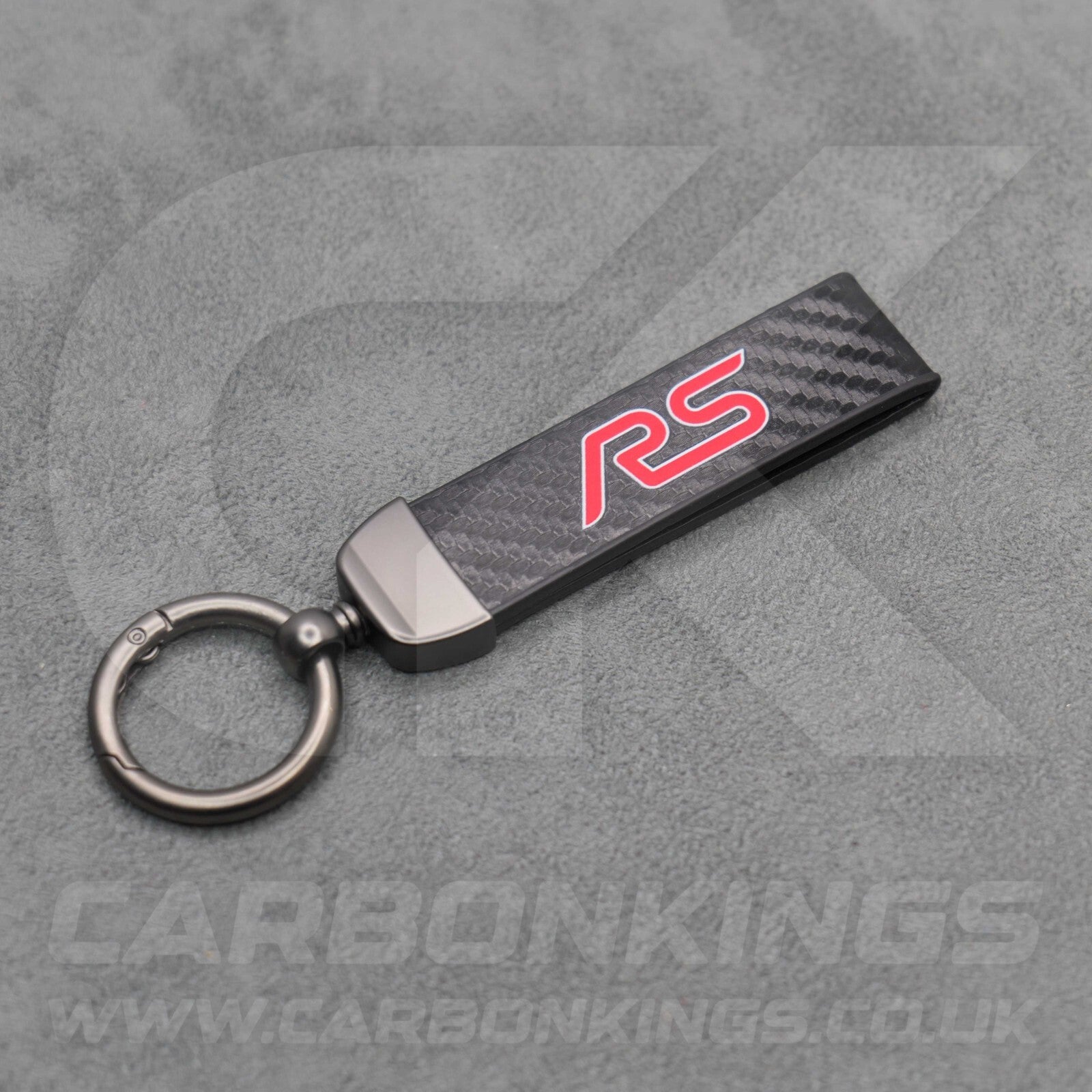 Ford RS Carbon Fibre Style Key Ring Chain Premium Focus Escort Fiesta Puma