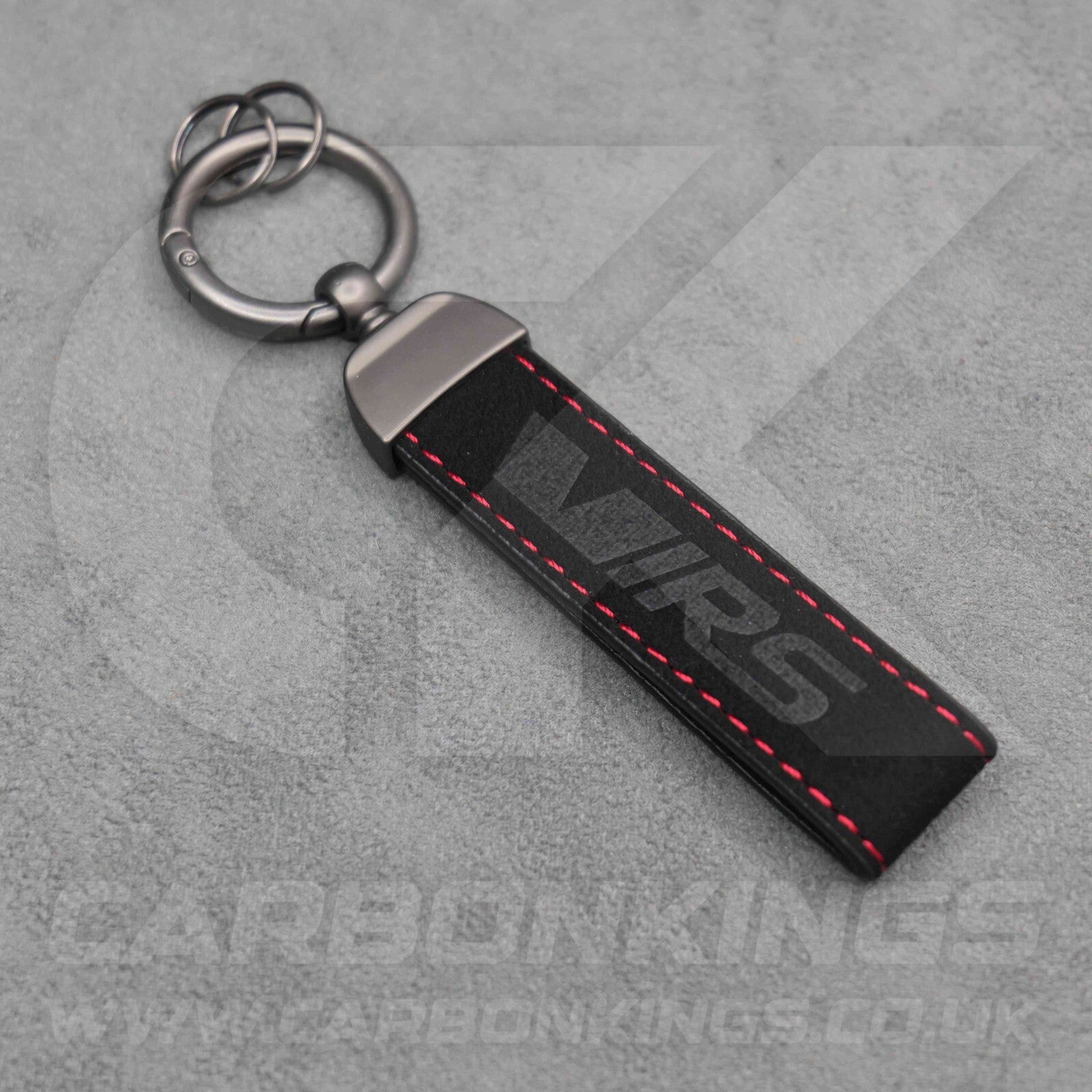Skoda VRS Black Suede Key Ring Chain Alcantara Octavia Elroq Enyaq Kodiaq