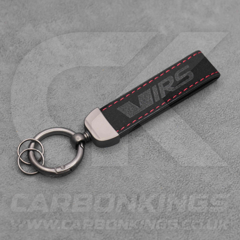 Skoda VRS Black Suede Key Ring Chain Alcantara Octavia Elroq Enyaq Kodiaq